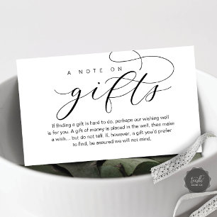 Carte D'accompagnement Une Note Sur Les Cadeaux De Mariage, Belle Éléganc