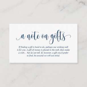 Carte D'accompagnement Une Note Sur Les Cadeaux De Mariage, Moderne Class