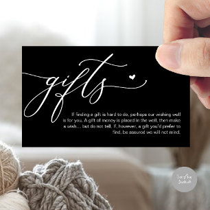 Carte D'accompagnement Une note sur les cadeaux, Honeymoon Fund, Wish, Ca