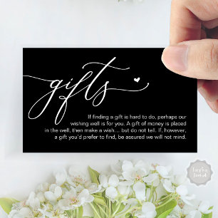 Carte D'accompagnement Une note sur les cadeaux, Honeymoon Money Cash Fun