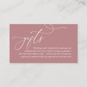 Carte D'accompagnement Une Note Sur Les Cadeaux, Mariage Romantique Moder