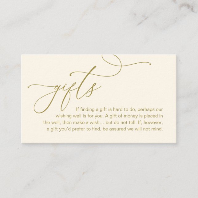 Carte D'accompagnement Une Note Sur Les Cadeaux, Mariage Romantique Moder (Devant)