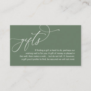 Carte D'accompagnement Une Note Sur Les Cadeaux, Mariage Romantique Moder