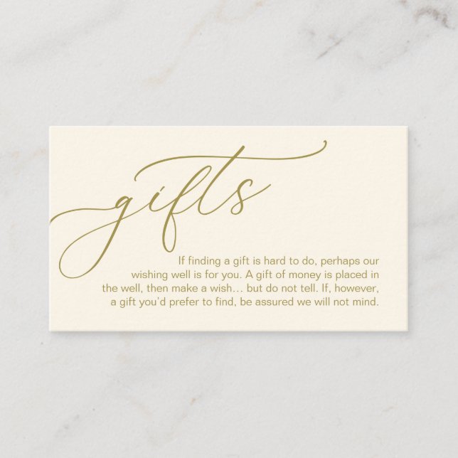 Carte D'accompagnement Une Note Sur Les Cadeaux, Mariage Romantique Moder (Devant)