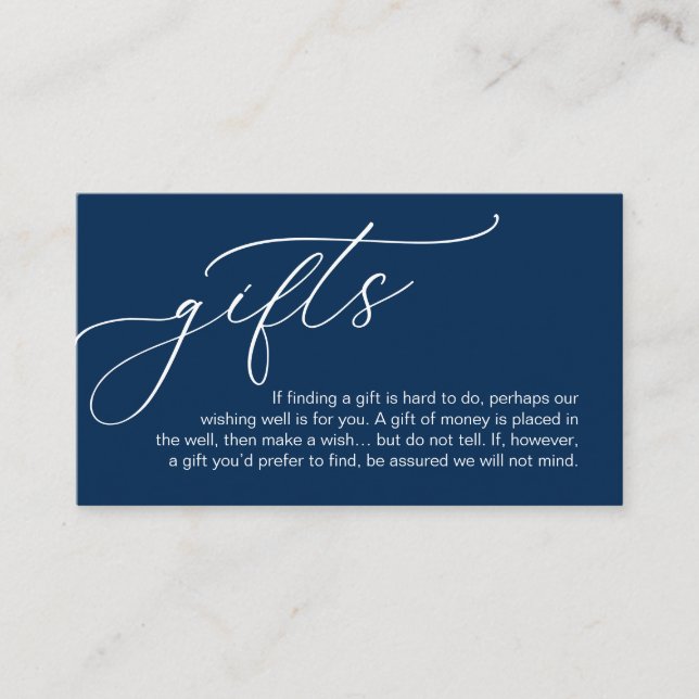 Carte D'accompagnement Une Note Sur Les Cadeaux, Mariage Romantique Moder (Devant)