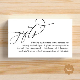 Carte D'accompagnement Une Note Sur Les Cadeaux, Mariage Romantique Moder