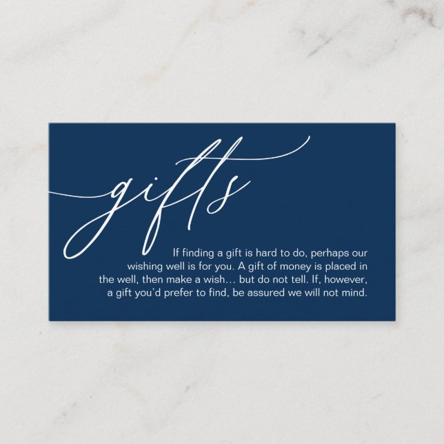 Carte D'accompagnement Une Note Sur Les Cadeaux, Mariage Romantique Moder (Devant)