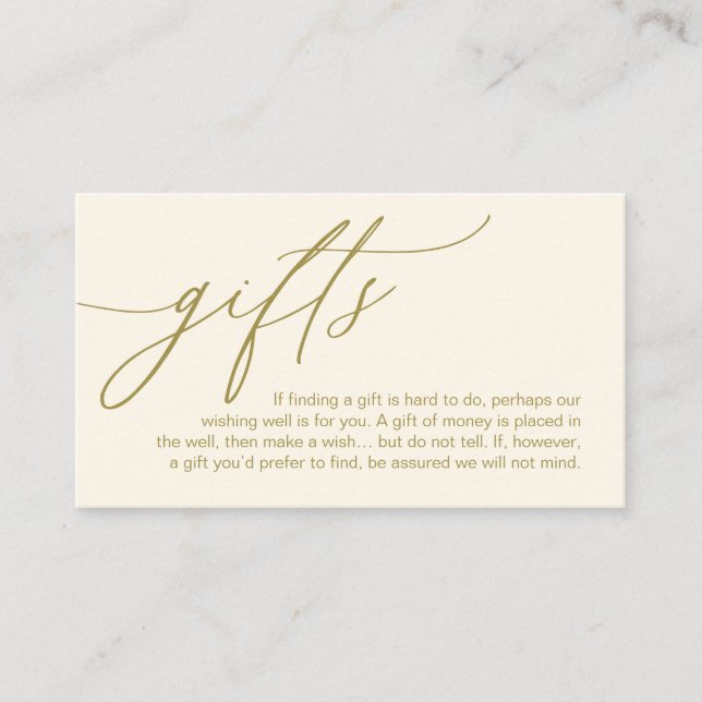 Carte D'accompagnement Une Note Sur Les Cadeaux, Mariage Romantique Moder (Devant)