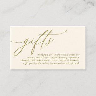 Carte D'accompagnement Une Note Sur Les Cadeaux, Mariage Romantique Moder