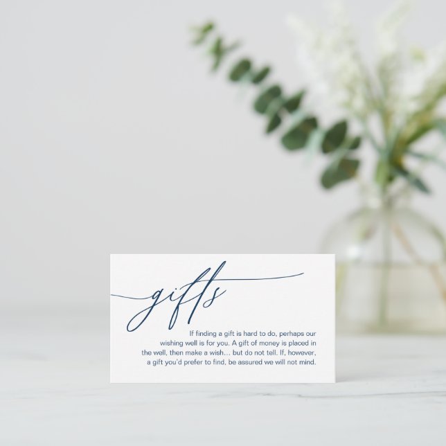 Carte D'accompagnement Une Note Sur Les Cadeaux, Mariage Romantique Moder (Debout devant)
