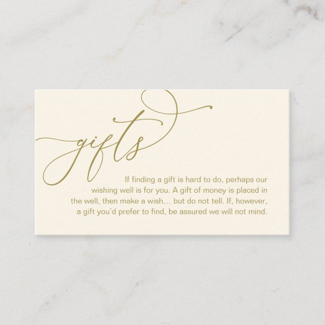 Carte D'accompagnement Une Note Sur Les Cadeaux, Mariage Romantique Moder (Devant)