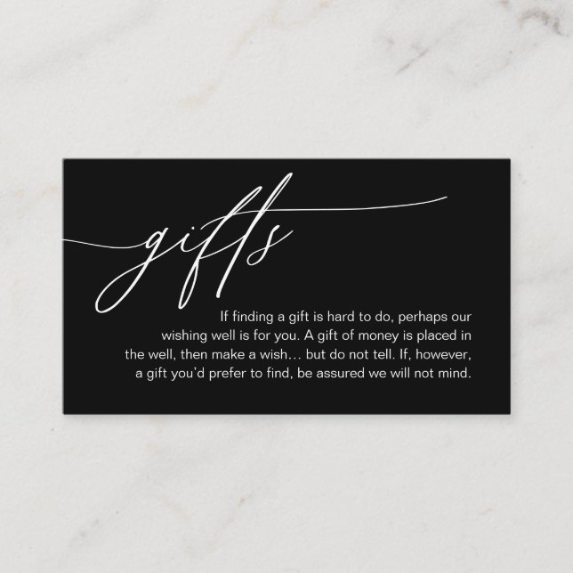 Carte D'accompagnement Une Note Sur Les Cadeaux, Mariage Romantique Moder (Devant)