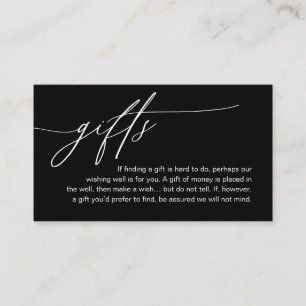 Carte D'accompagnement Une Note Sur Les Cadeaux, Mariage Romantique Moder