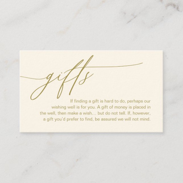 Carte D'accompagnement Une Note Sur Les Cadeaux, Mariage Romantique Moder (Devant)