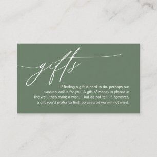 Carte D'accompagnement Une Note Sur Les Cadeaux, Mariage Romantique Moder