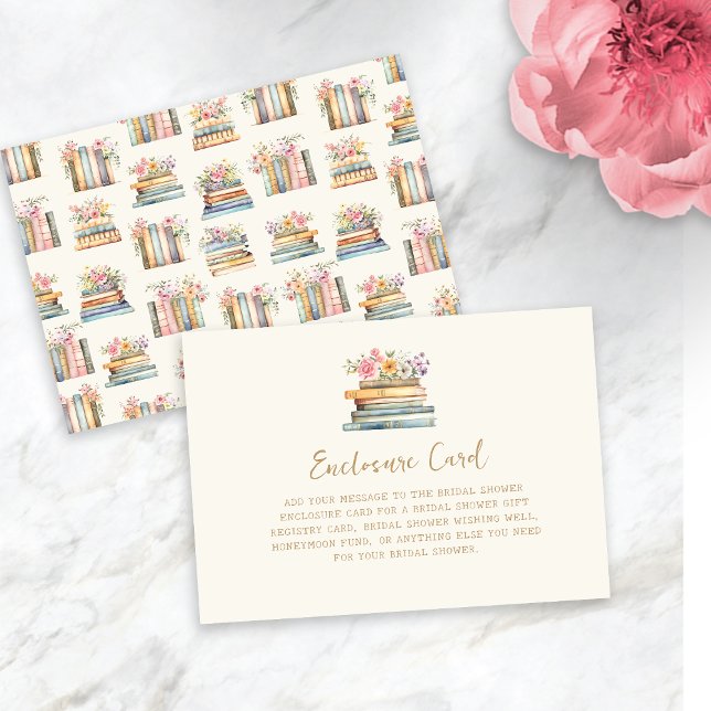 Carte D'accompagnement Une nouvelle Fête des mariées de livre de chapitre (Book Theme Enclosure Card
)