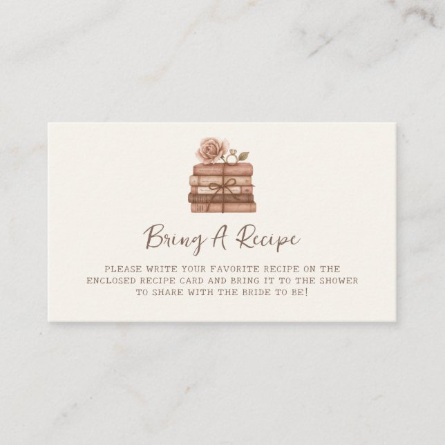 Carte D'accompagnement Une nouvelle recette de douche de mariage (Devant)