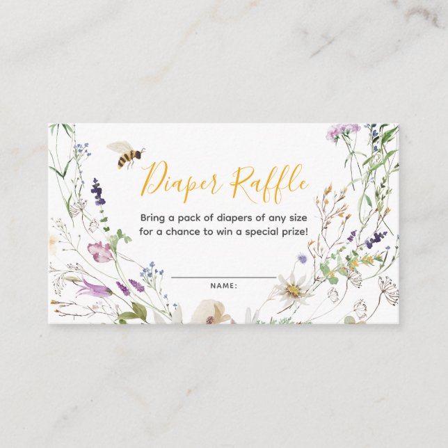 Carte D'accompagnement Une petite abeille Baby Shower Tirage au sort de c (Devant)