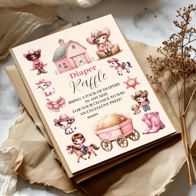 Carte D'accompagnement Une Petite Femme Est En Route ! Diapper Raffle (Créateur téléchargé)