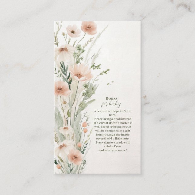 Carte D'accompagnement Une petite fille Fleur sauvage livres pour bébé (Devant)