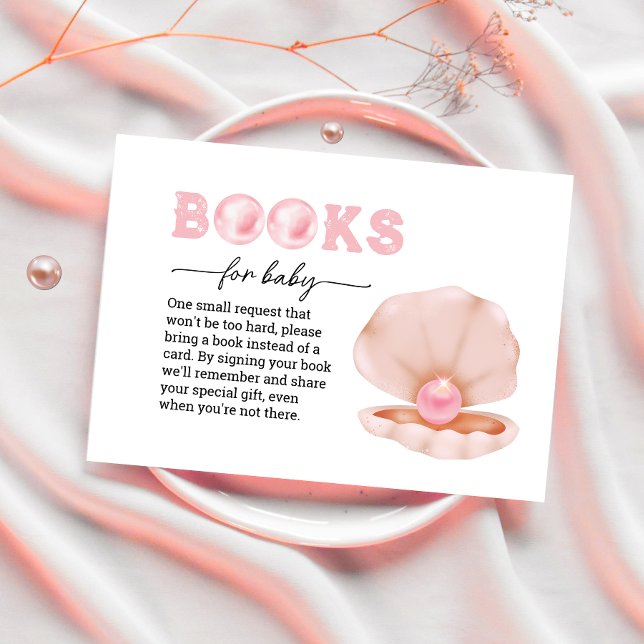 Carte D'accompagnement Une petite perle est en route Livres pour bébé (Créateur téléchargé)