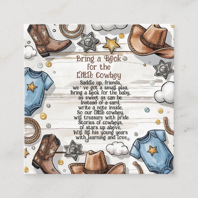 Carte D'accompagnement Une petite réception pour bébé Cow-boy à venir (Devant)