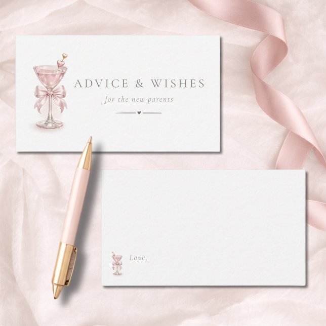 Carte D'accompagnement Une toute petite Fête de Bébé Rose Martini (Créateur téléchargé)