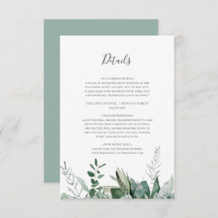 Carte D'accompagnement Une verdure succulente Détails de l'écran vert