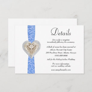 Carte D'accompagnement Unicorn Blue Lace Détails du Mariage