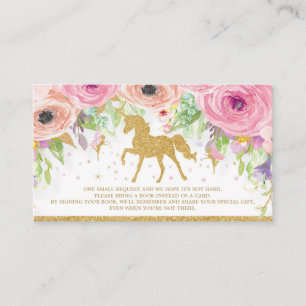 Carte D'accompagnement Unicorn Fairy Baby shower Apportez un livre pour b