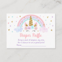 Unicorn Rainbow Rose Gold Baby Diaper Raffle