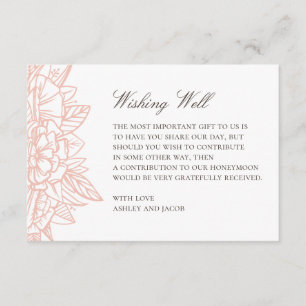 Carte D'accompagnement Urne de mariage florale simple rose tendre