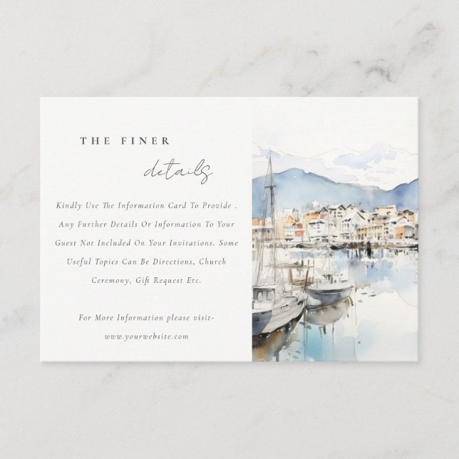 Carte D'accompagnement Ushuaia, Argentina Landscape Wedding Detail (Devant)