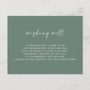 Carte D'accompagnement V2 Simple Baptême Vert Wishing well 