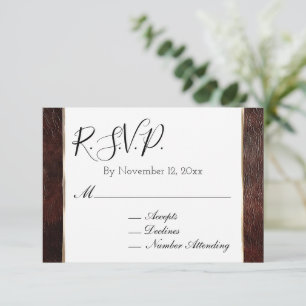 Carte D'accompagnement Vachette en cuir Brown Faux Sud-Ouest RSVP