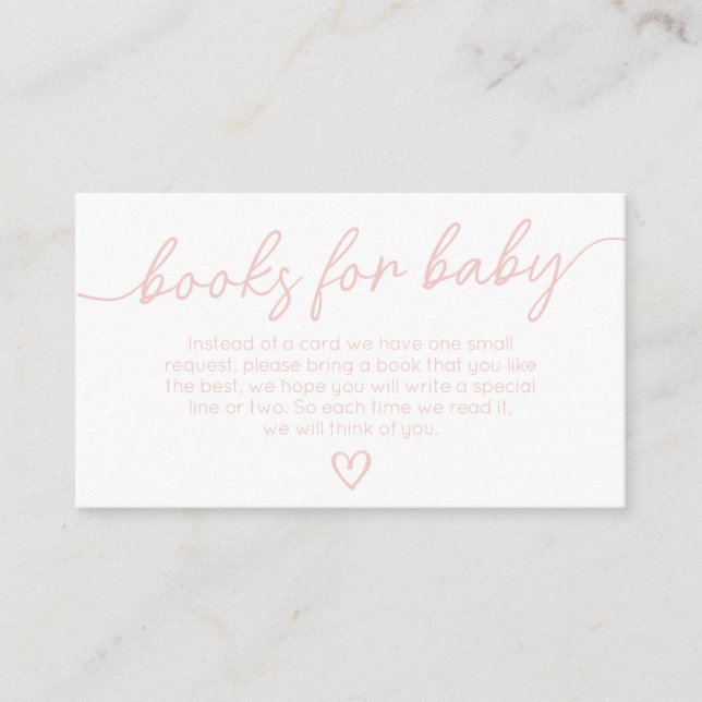Carte D'accompagnement Valentine Minimalist Heart Books for Baby (Devant)