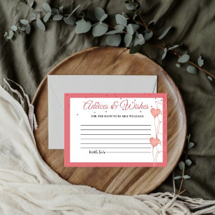 Carte D'accompagnement Valentine Pink Heart Advices & WIshe Fête des mari