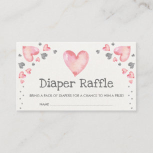 Carte D'accompagnement Valentines Coeur Déchets Raffle Argent Rose