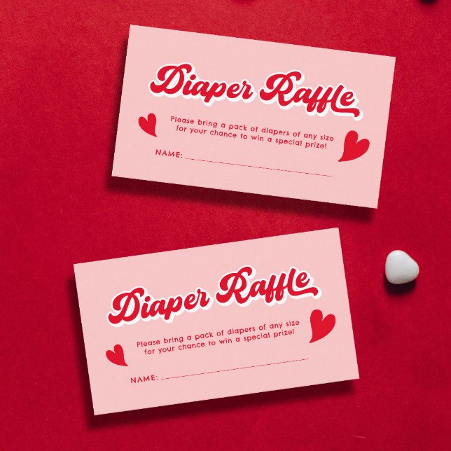 Carte D'accompagnement Valentines rouges et roses Baby shower Déchets Raf (Créateur téléchargé)