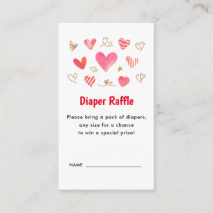 Carte D'accompagnement Valentines's Day Baby shower Diaper Raffle Billets