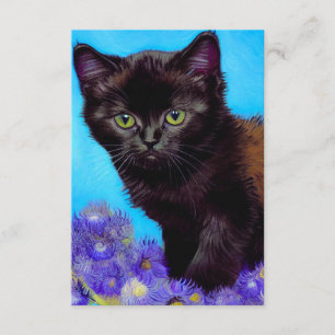 Carte D'accompagnement Van Gogh Chat et fleurs