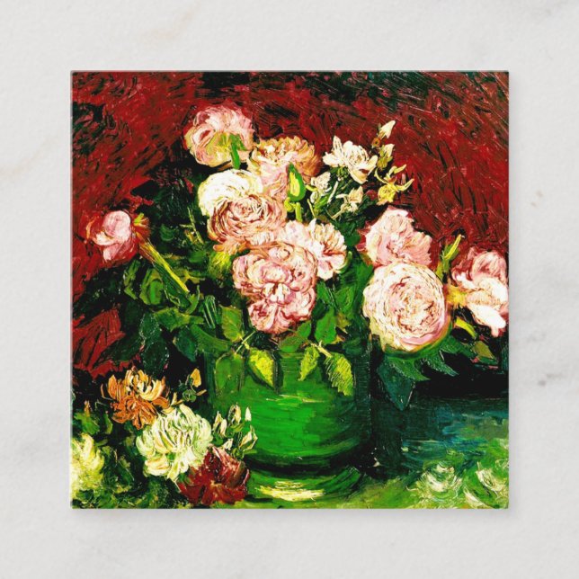 Carte D'accompagnement Van Gogh Pivoines et Roses (Devant)