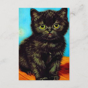 Carte D'accompagnement Van Gogh Style Pouting Kitten