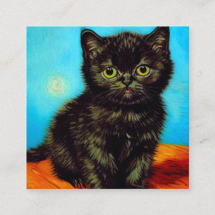 Carte D'accompagnement Van Gogh Style Pouting Kitten