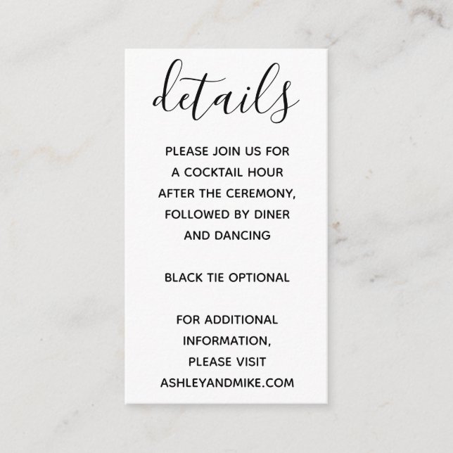 Carte D'accompagnement Vellum Look Main Lettré Typographie Photo (Devant)