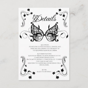 Carte D'accompagnement Venetia Carnivale Masque Victorian Ornate Flourdis