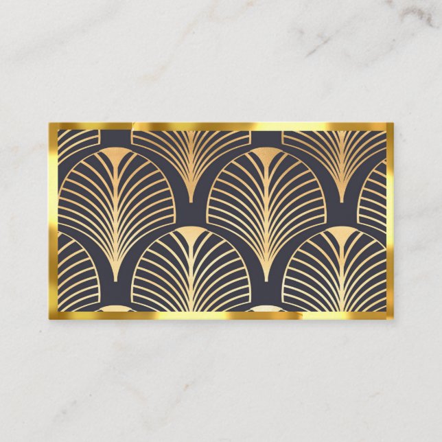Carte D'accompagnement Ventilateur Art Déco Classique Design Or, Sm. Étiq (Devant)