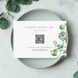 Carte D'accompagnement Verdure Eucalyptus Aquarelle Mariage RSVP