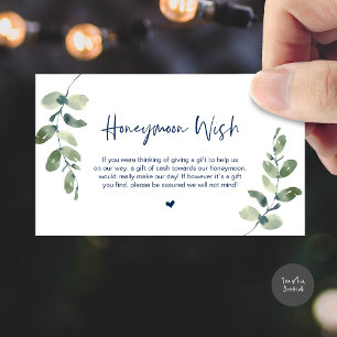 Carte D'accompagnement Verdure Eucalyptus, Fonds de Vœux de Lune de Miel 