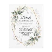 Verdure vert et or Géométrique Mariage rustique